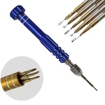 5-in-1 Multifunctional Small Precision Pocket Mini Screw Driver Set for Eyeglass, Smartphone, Tablet, Watch, Repair Tool Kit (Random Color)